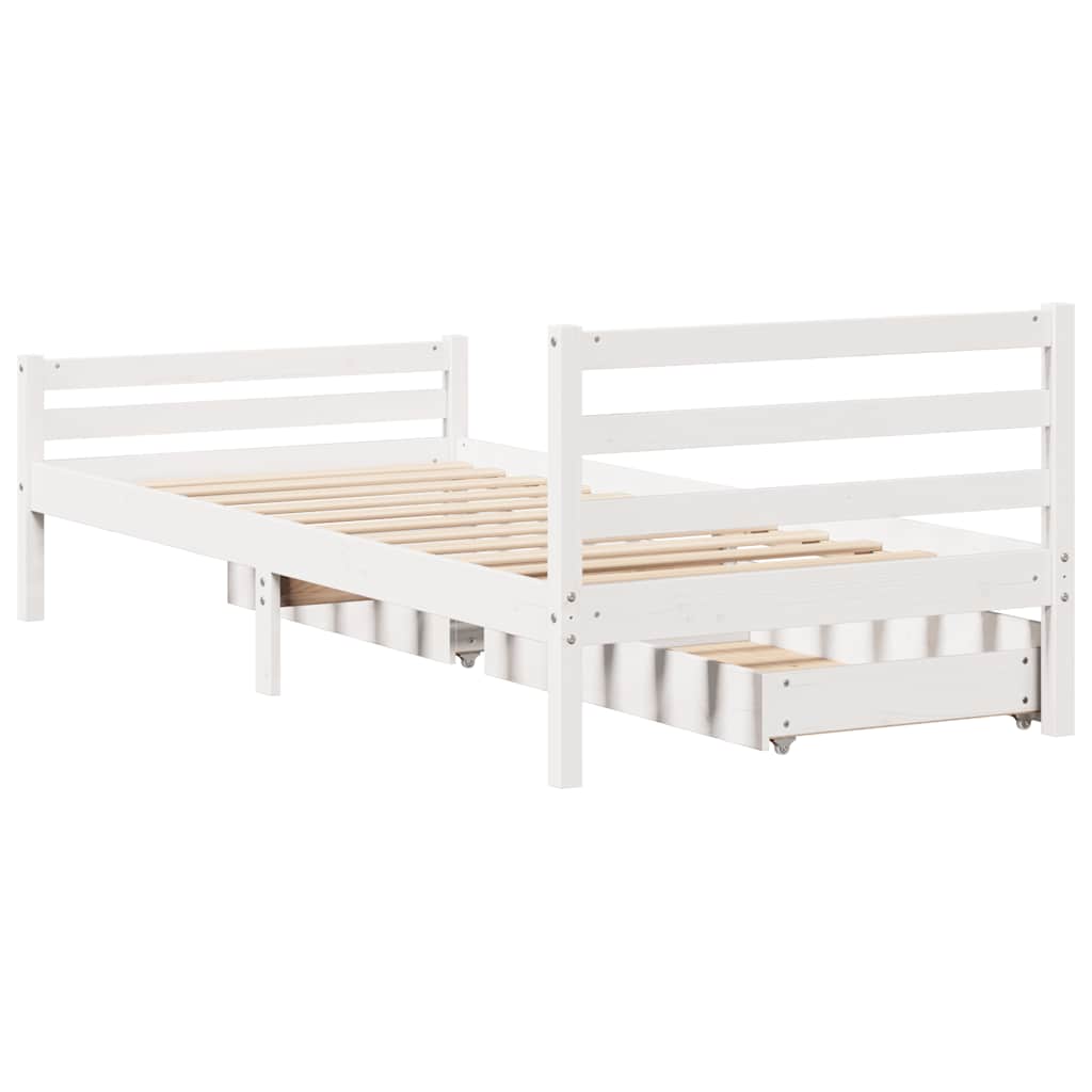 Bedframe zonder matras massief grenenhout wit 140x200 cm is nu te koop bij PeponiXL, paradijselijk wonen!