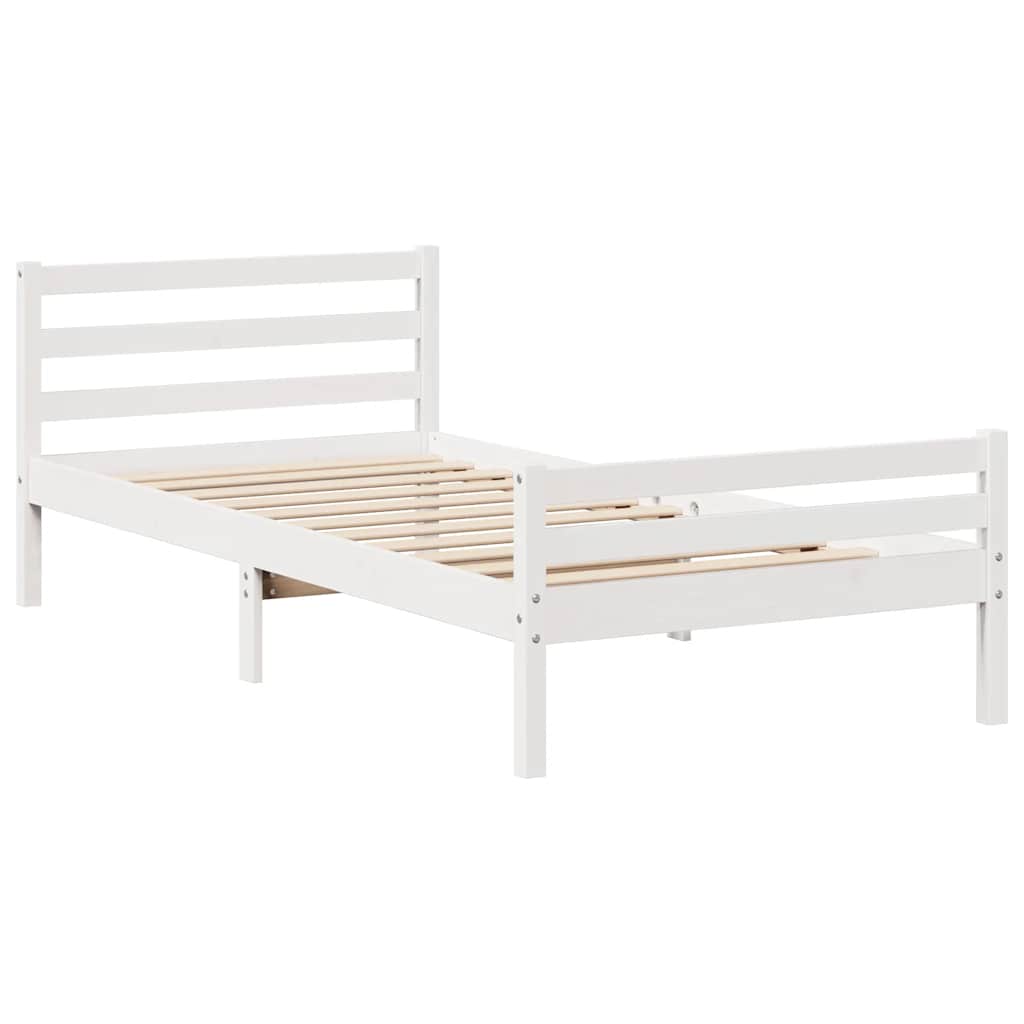 Bedframe zonder matras massief grenenhout wit 140x200 cm is nu te koop bij PeponiXL, paradijselijk wonen!