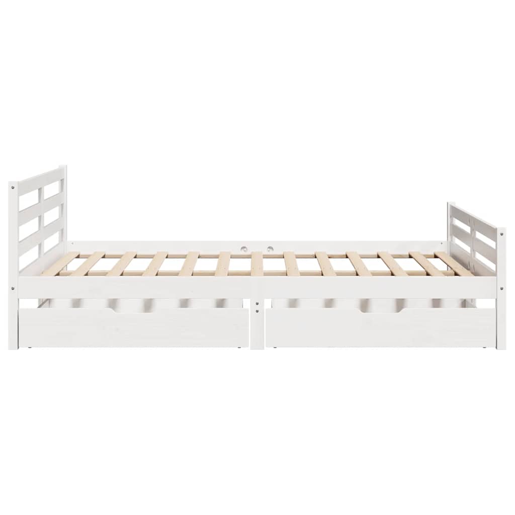 Bedframe zonder matras massief grenenhout wit 140x200 cm is nu te koop bij PeponiXL, paradijselijk wonen!