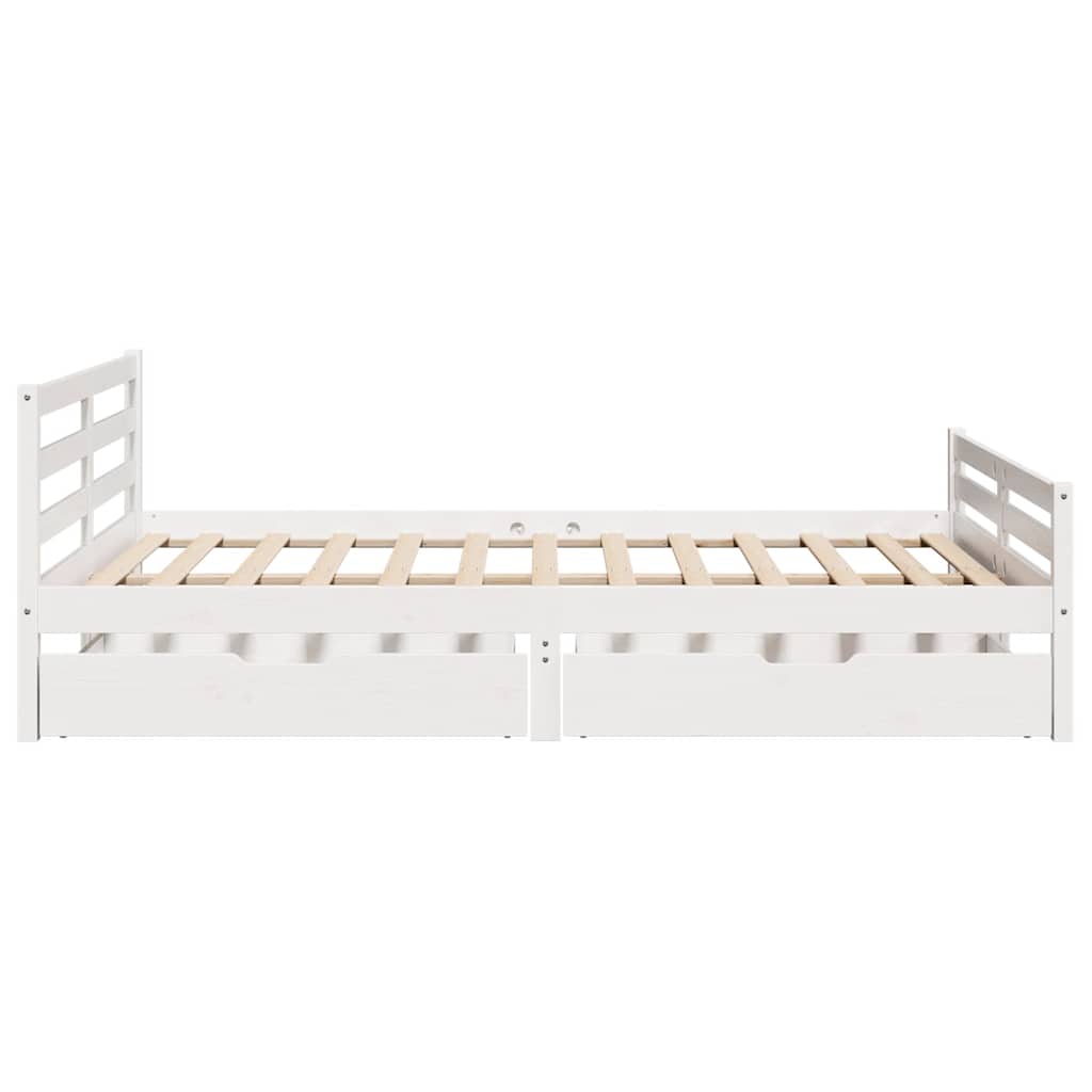 Bedframe zonder matras massief grenenhout wit 150x200 cm is nu te koop bij PeponiXL, paradijselijk wonen!