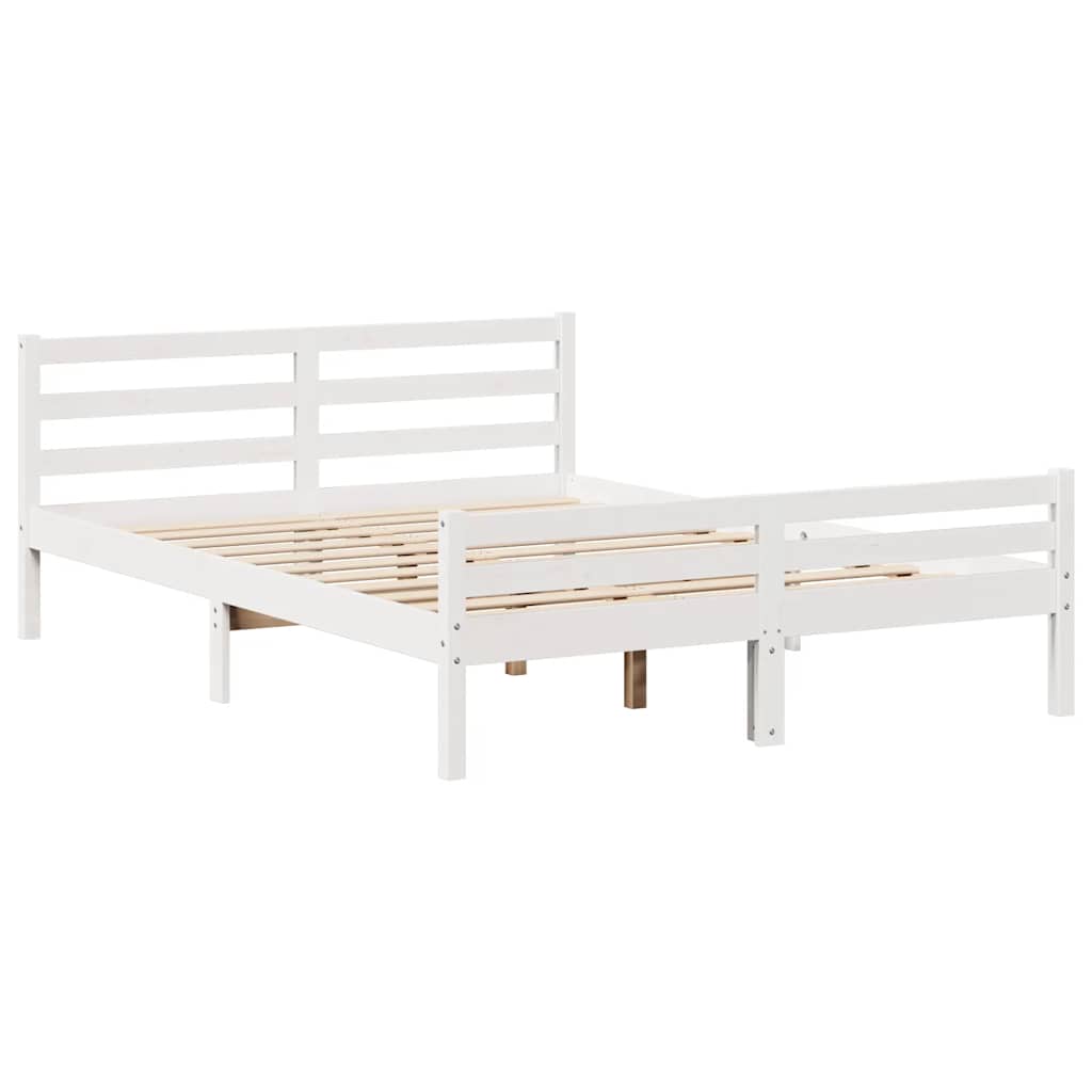 Bedframe zonder matras massief grenenhout wit 150x200 cm is nu te koop bij PeponiXL, paradijselijk wonen!