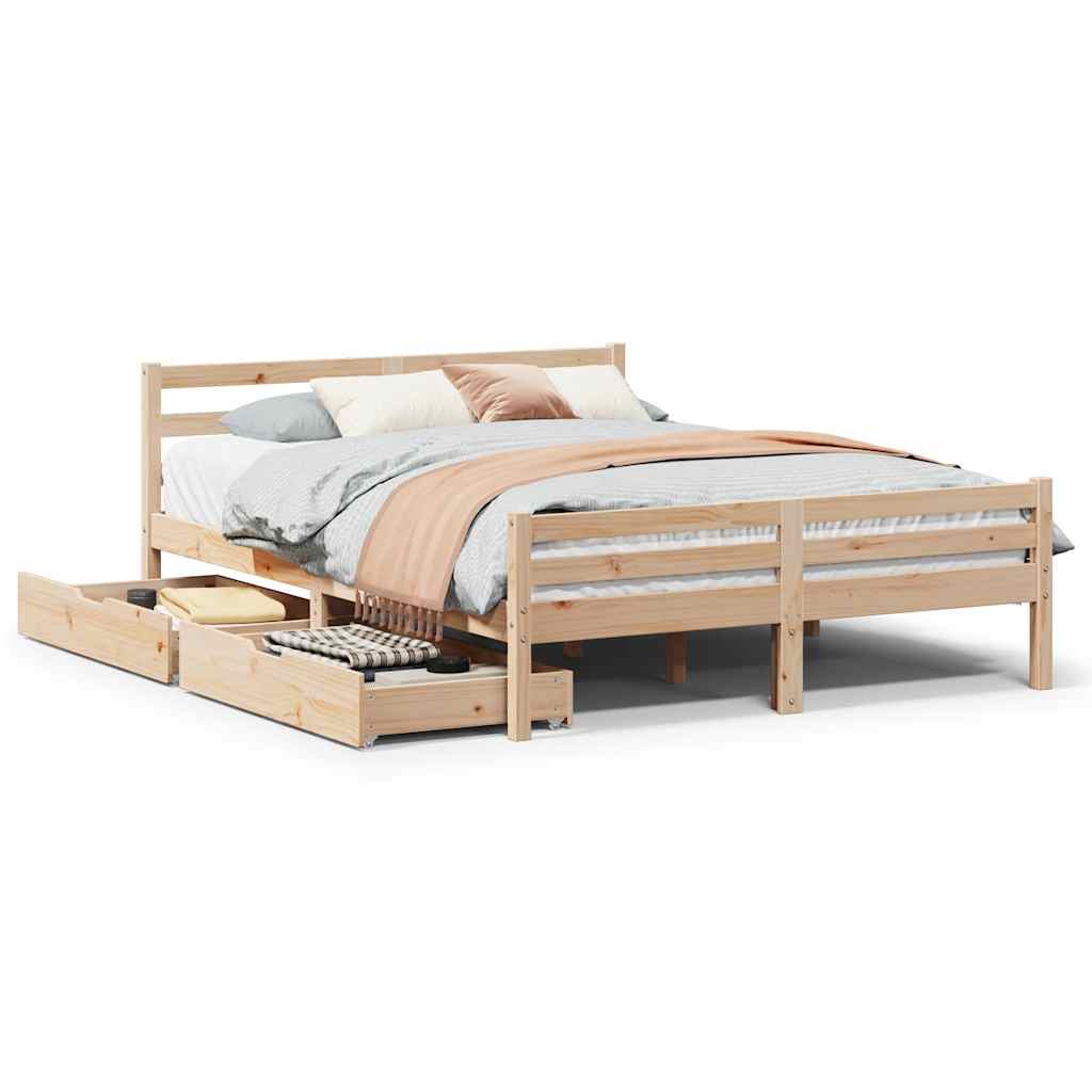 Bedframe zonder matras massief grenenhout 160x200 cm is nu te koop bij PeponiXL, paradijselijk wonen!