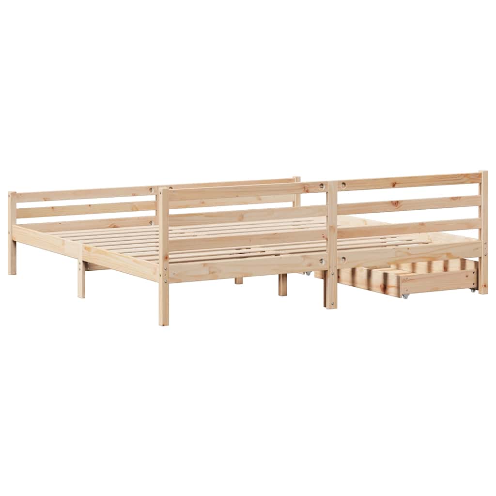 Bedframe zonder matras massief grenenhout 200x200 cm is nu te koop bij PeponiXL, paradijselijk wonen!