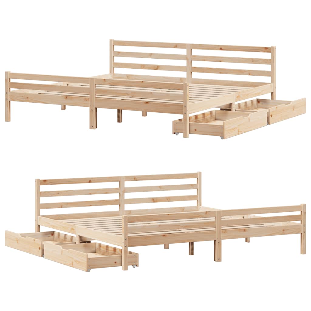 Bedframe zonder matras massief grenenhout 200x200 cm is nu te koop bij PeponiXL, paradijselijk wonen!