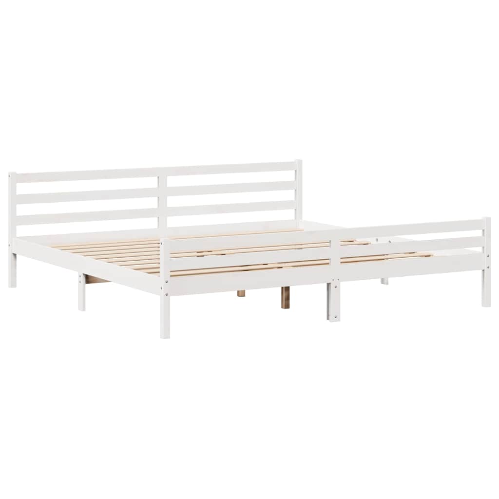 Bedframe zonder matras massief grenenhout wit 200x200 cm is nu te koop bij PeponiXL, paradijselijk wonen!