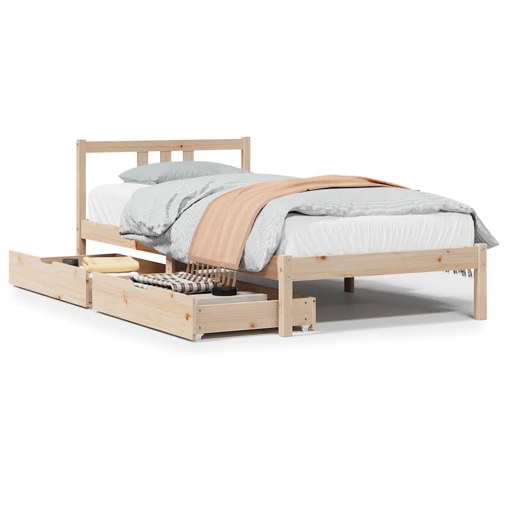 Bedframe zonder matras massief grenenhout 75x190 cm is nu te koop bij PeponiXL, paradijselijk wonen!