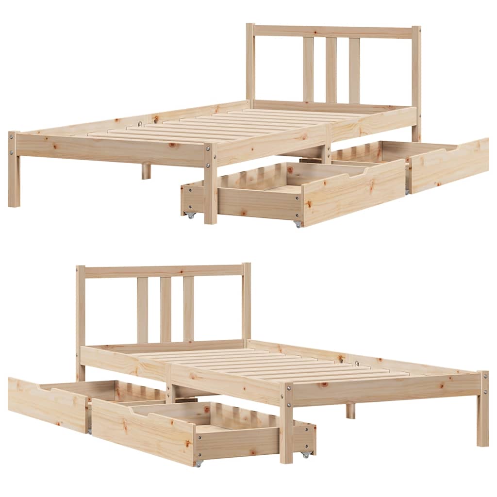 Bedframe zonder matras massief grenenhout 75x190 cm is nu te koop bij PeponiXL, paradijselijk wonen!