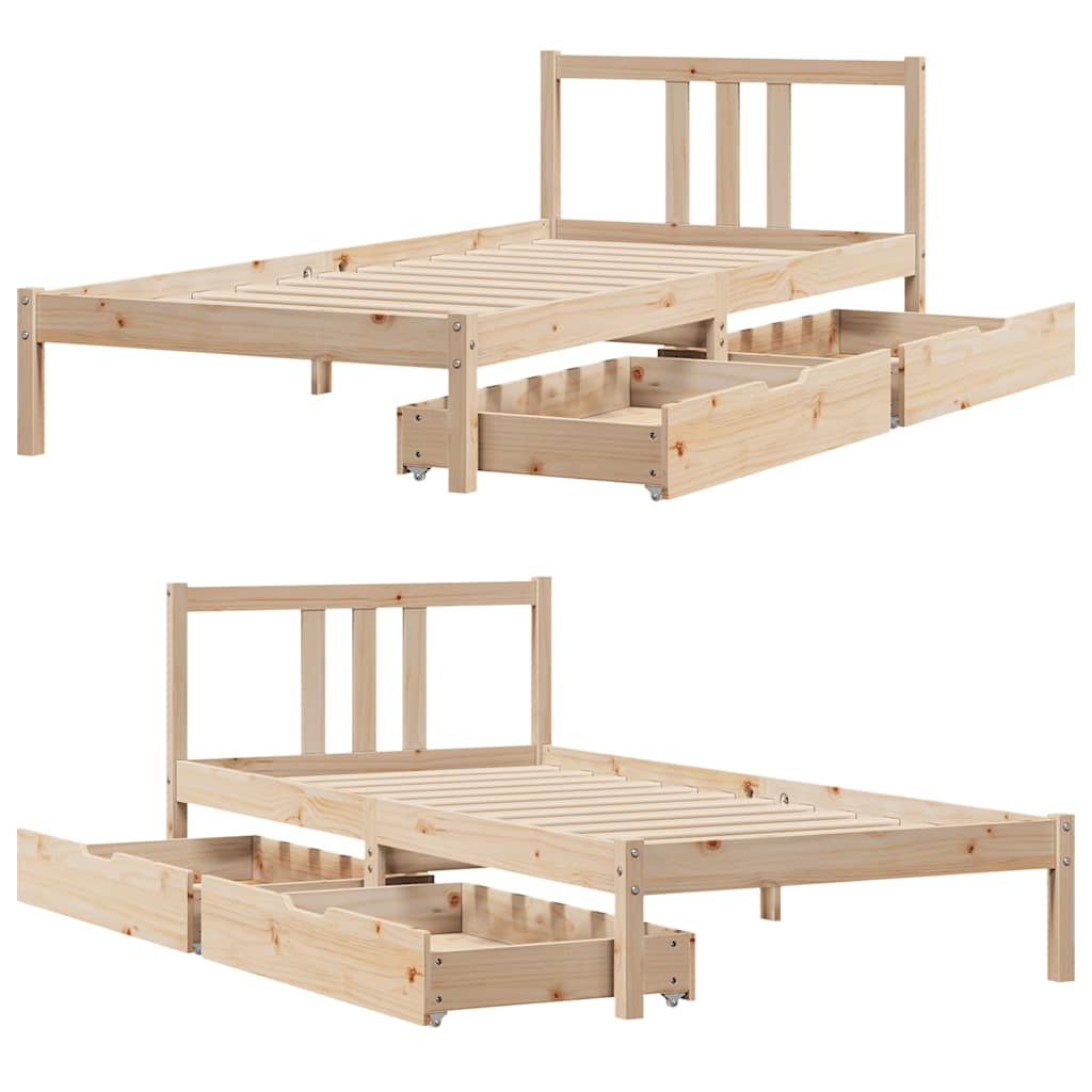 Bedframe zonder matras massief grenenhout 90x190 cm is nu te koop bij PeponiXL, paradijselijk wonen!
