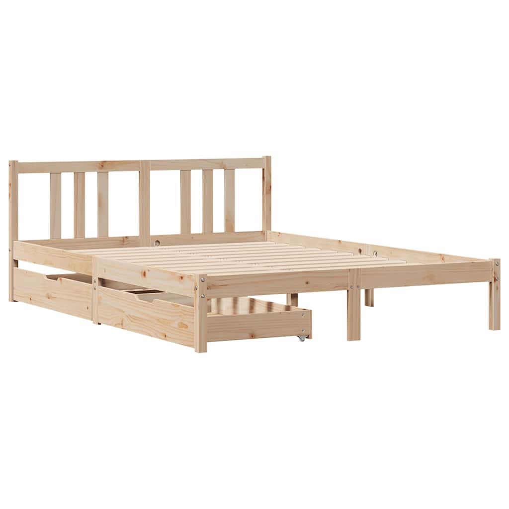 Bedframe zonder matras massief grenenhout 135x190 cm is nu te koop bij PeponiXL, paradijselijk wonen!