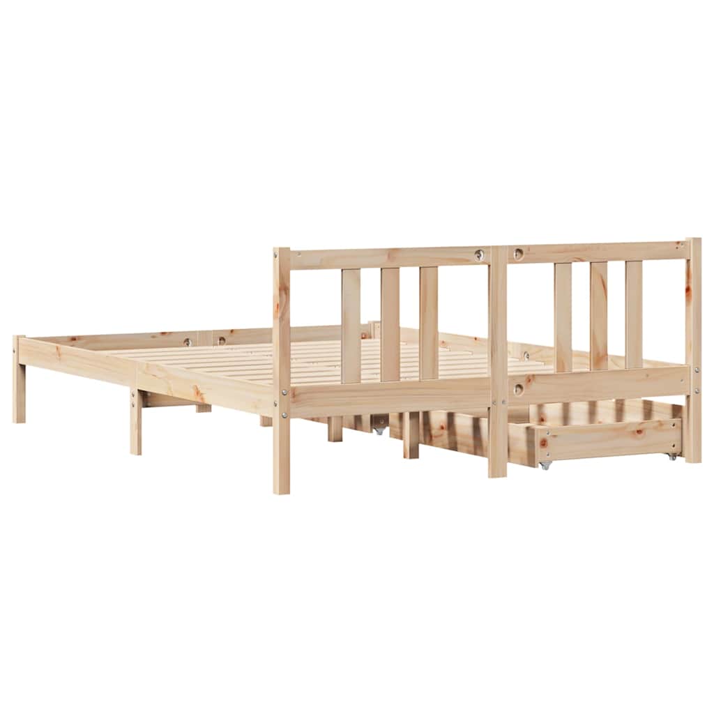 Bedframe zonder matras massief grenenhout 135x190 cm is nu te koop bij PeponiXL, paradijselijk wonen!