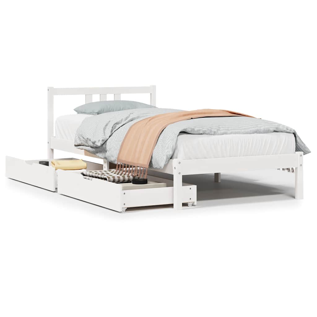 Bedframe zonder matras massief grenenhout wit 90x200 cm is nu te koop bij PeponiXL, paradijselijk wonen!