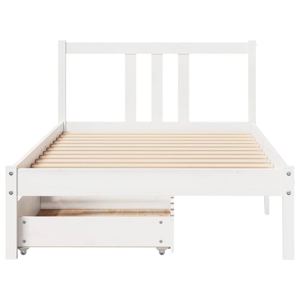 Bedframe zonder matras massief grenenhout wit 90x200 cm is nu te koop bij PeponiXL, paradijselijk wonen!