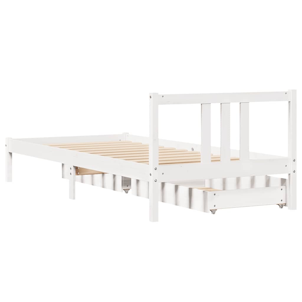 Bedframe zonder matras massief grenenhout wit 90x200 cm is nu te koop bij PeponiXL, paradijselijk wonen!