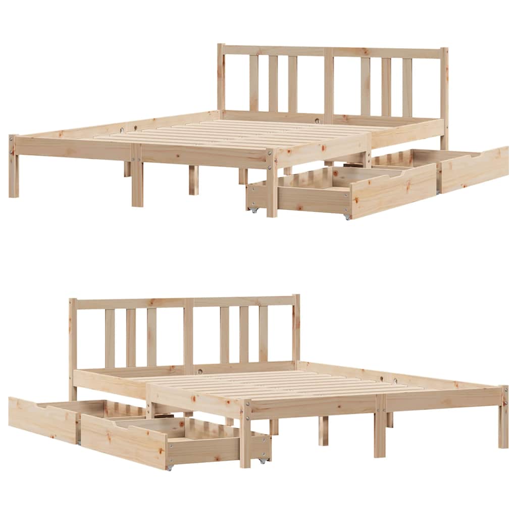 Bedframe zonder matras massief grenenhout 120x200 cm is nu te koop bij PeponiXL, paradijselijk wonen!