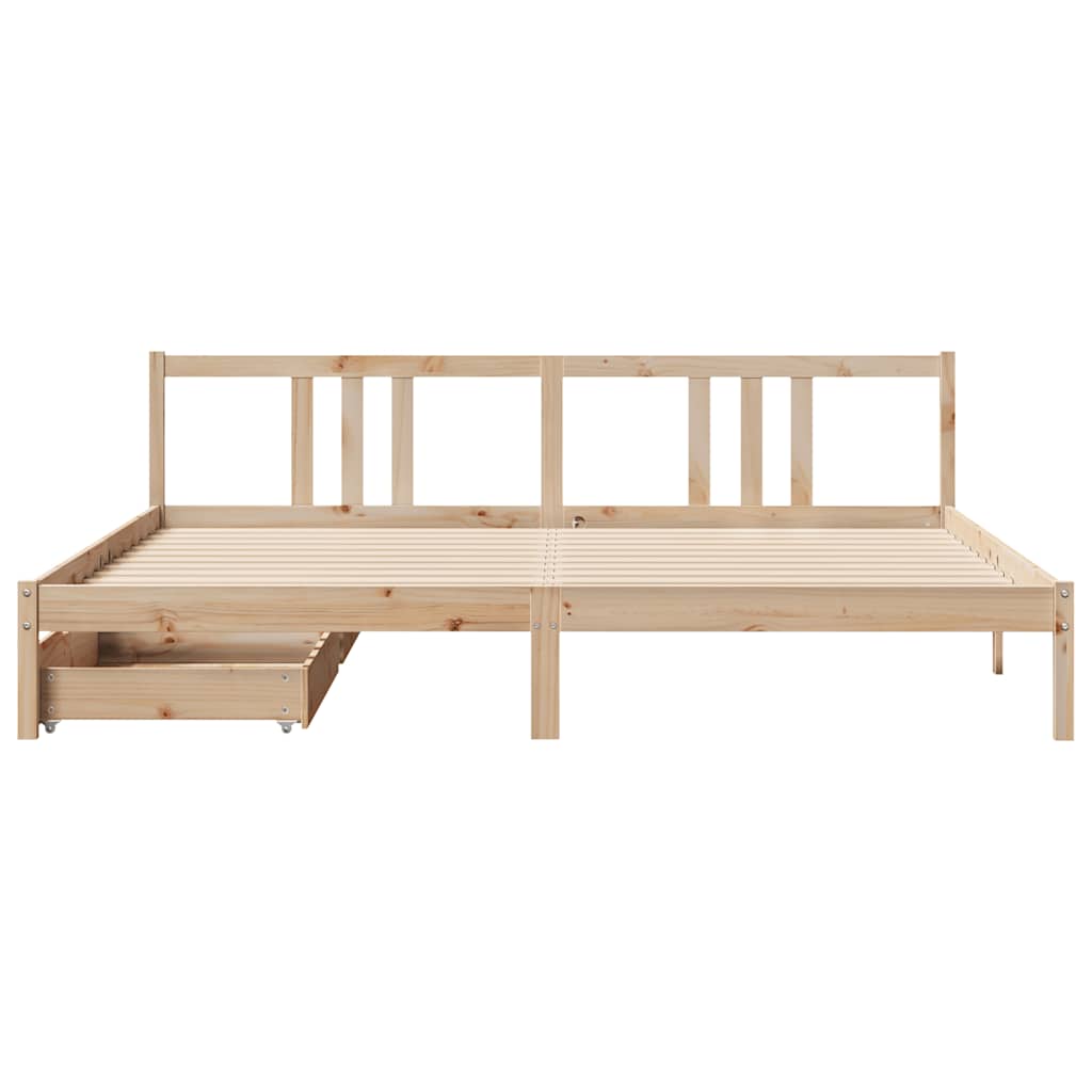 Bedframe zonder matras massief grenenhout 200x200 cm is nu te koop bij PeponiXL, paradijselijk wonen!