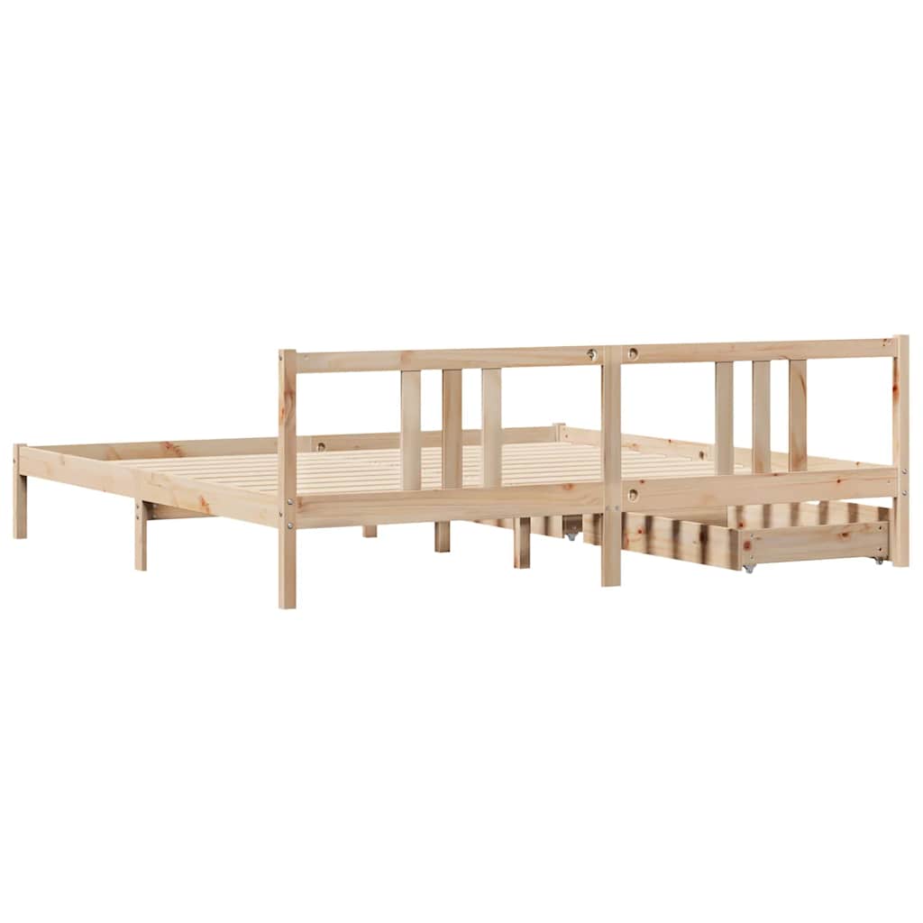 Bedframe zonder matras massief grenenhout 200x200 cm is nu te koop bij PeponiXL, paradijselijk wonen!