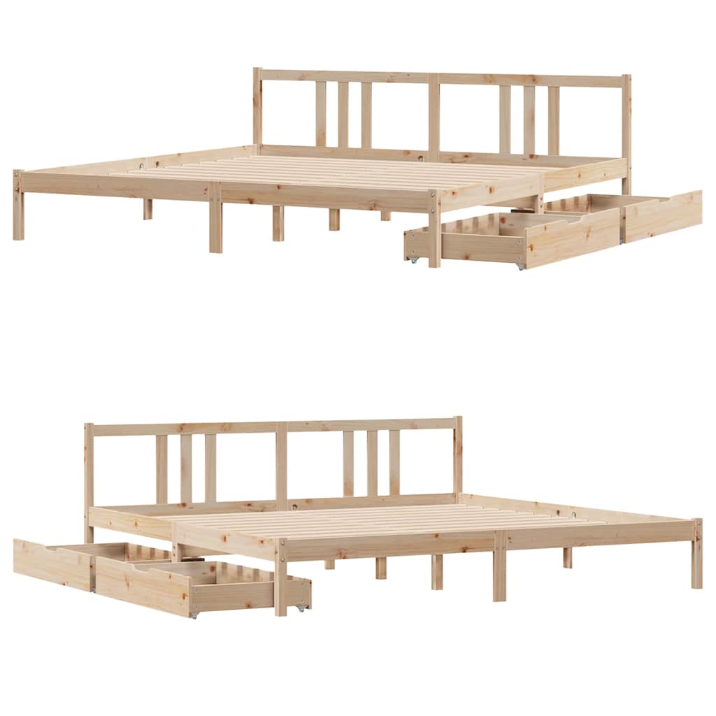 Bedframe zonder matras massief grenenhout 200x200 cm is nu te koop bij PeponiXL, paradijselijk wonen!