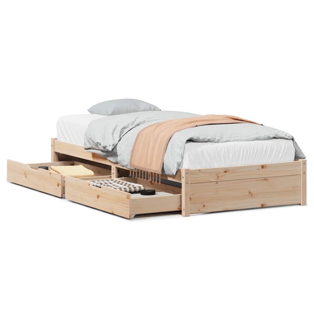 Bedframe zonder matras massief grenenhout 75x190 cm is nu te koop bij PeponiXL, paradijselijk wonen!