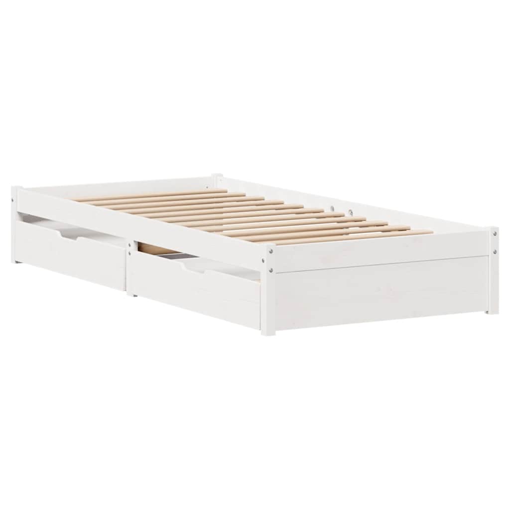 Bedframe zonder matras massief grenenhout wit 75x190 cm is nu te koop bij PeponiXL, paradijselijk wonen!