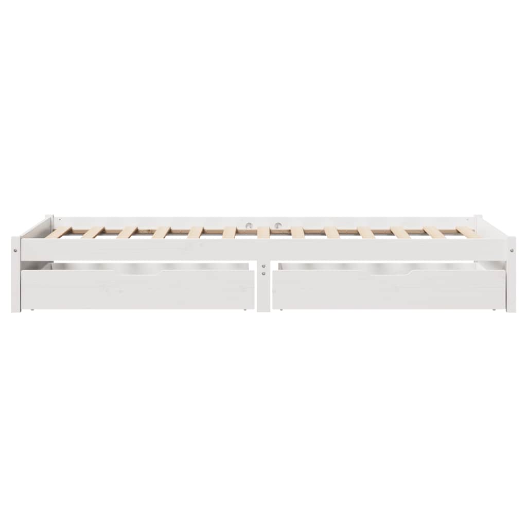 Bedframe zonder matras massief grenenhout wit 75x190 cm is nu te koop bij PeponiXL, paradijselijk wonen!