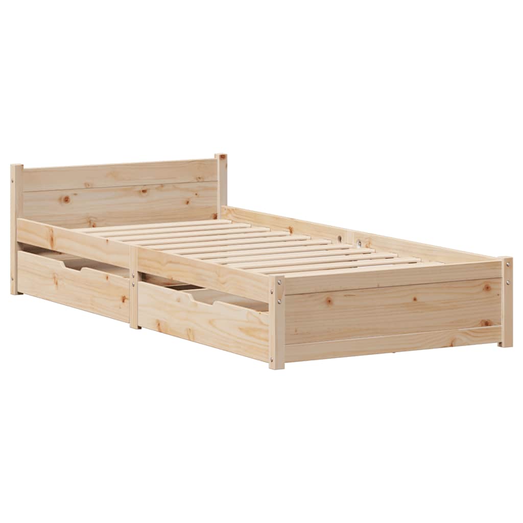 Bedframe zonder matras massief grenenhout 75x190 cm is nu te koop bij PeponiXL, paradijselijk wonen!