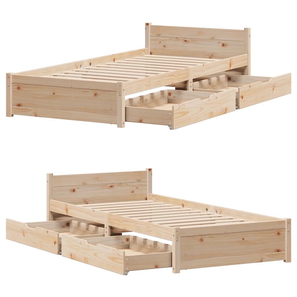 Bedframe zonder matras massief grenenhout 75x190 cm is nu te koop bij PeponiXL, paradijselijk wonen!