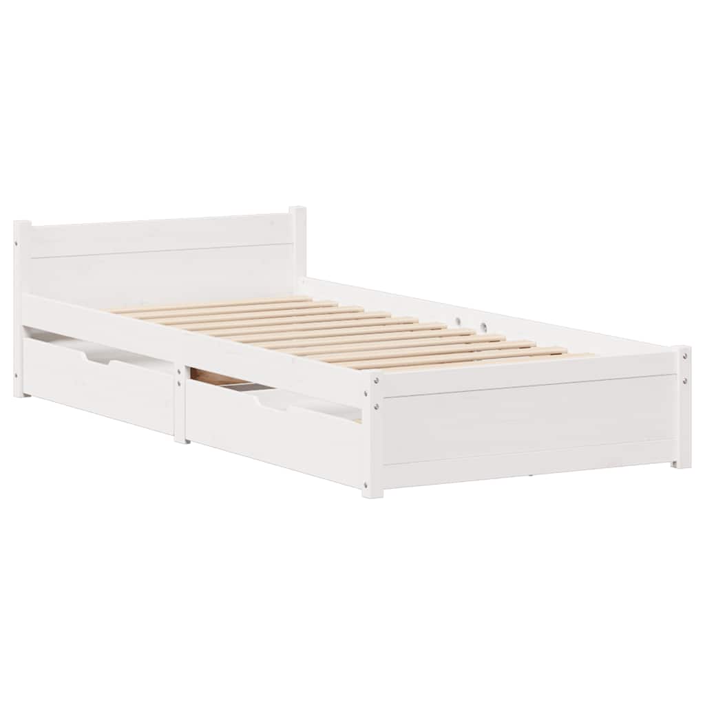 Bedframe zonder matras massief grenenhout wit 90x190 cm is nu te koop bij PeponiXL, paradijselijk wonen!