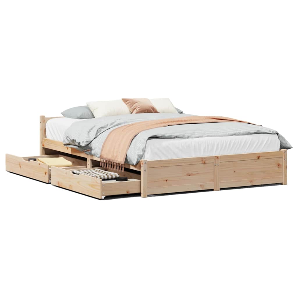 Bedframe zonder matras massief grenenhout 140x190 cm is nu te koop bij PeponiXL, paradijselijk wonen!