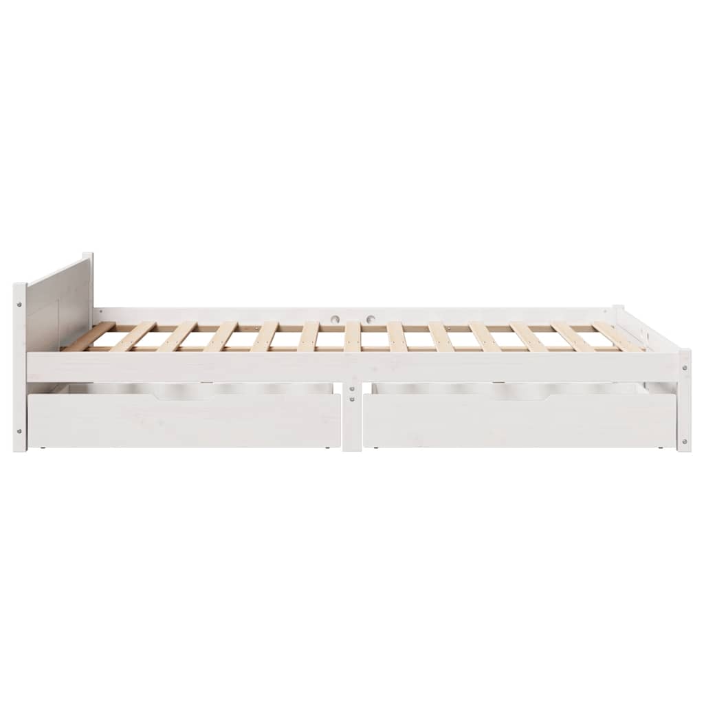 Bedframe zonder matras massief grenenhout wit 140x190 cm is nu te koop bij PeponiXL, paradijselijk wonen!