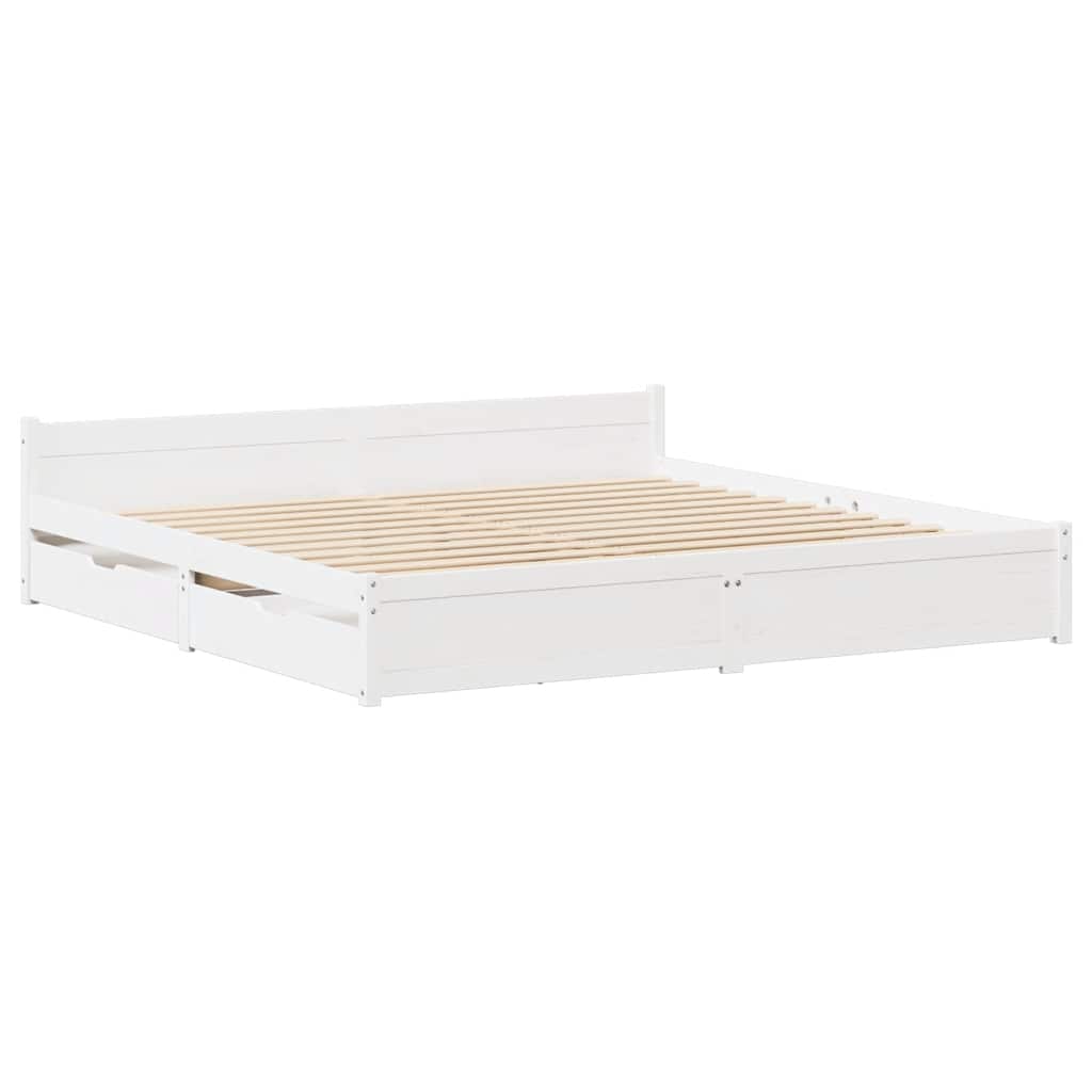 Bedframe zonder matras massief grenenhout wit 120x200 cm is nu te koop bij PeponiXL, paradijselijk wonen!