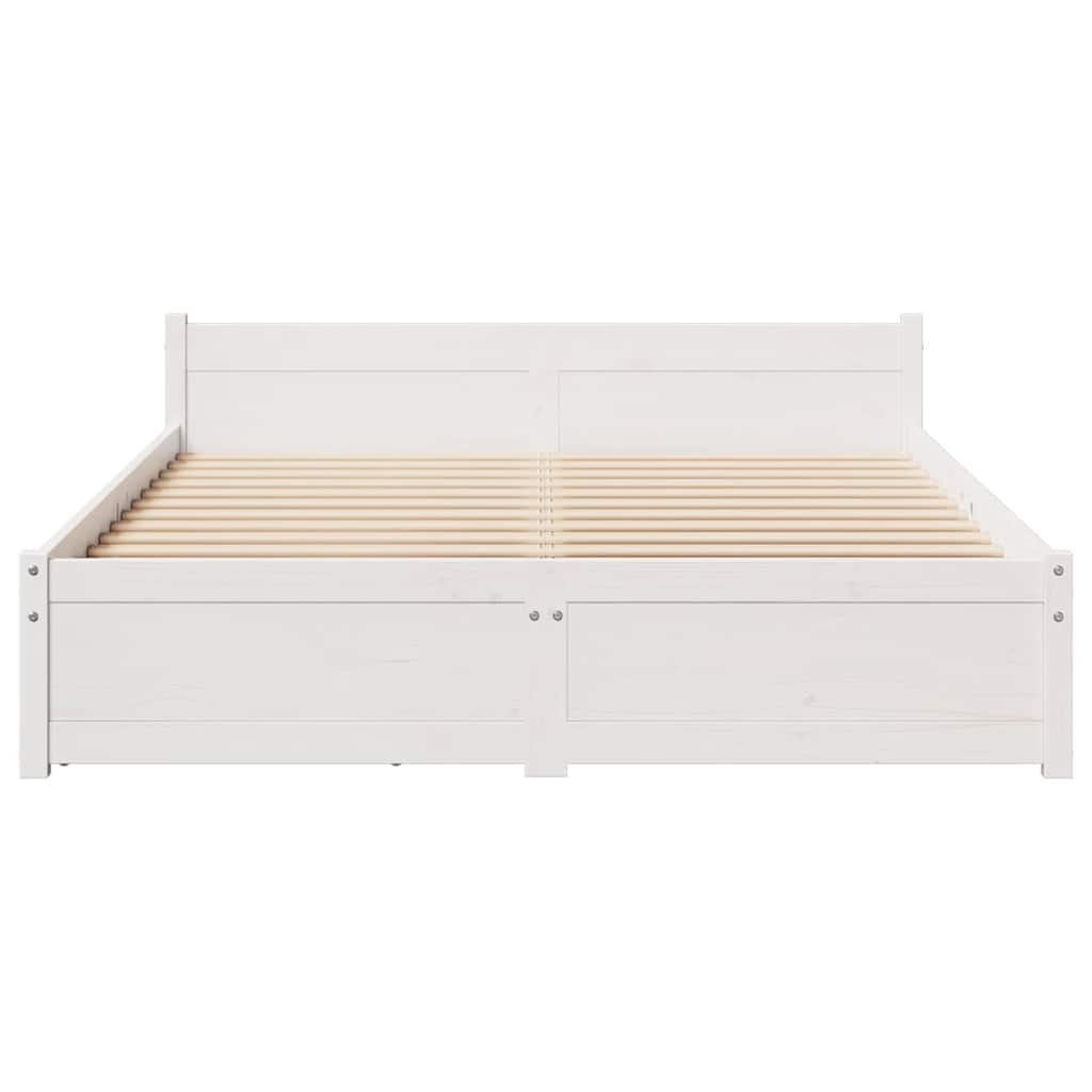 Bedframe zonder matras massief grenenhout wit 140x200 cm is nu te koop bij PeponiXL, paradijselijk wonen!