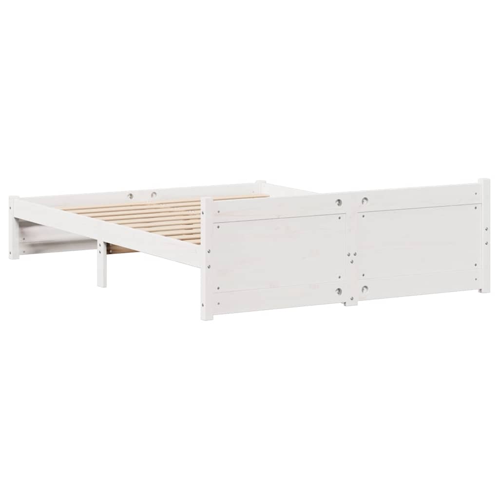 Bedframe zonder matras massief grenenhout wit 140x200 cm is nu te koop bij PeponiXL, paradijselijk wonen!