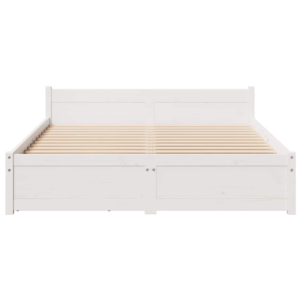 Bedframe zonder matras massief grenenhout wit 150x200 cm is nu te koop bij PeponiXL, paradijselijk wonen!