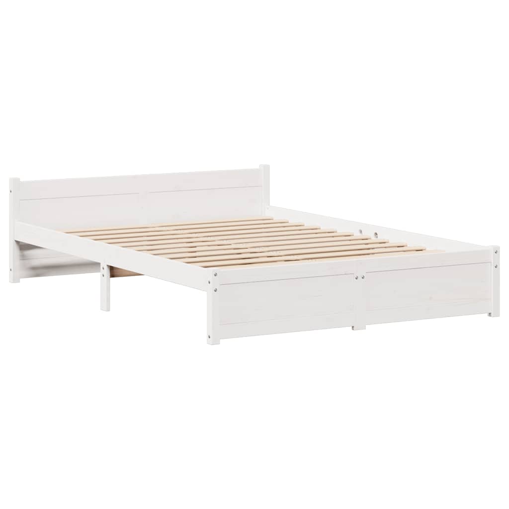 Bedframe zonder matras massief grenenhout wit 150x200 cm is nu te koop bij PeponiXL, paradijselijk wonen!
