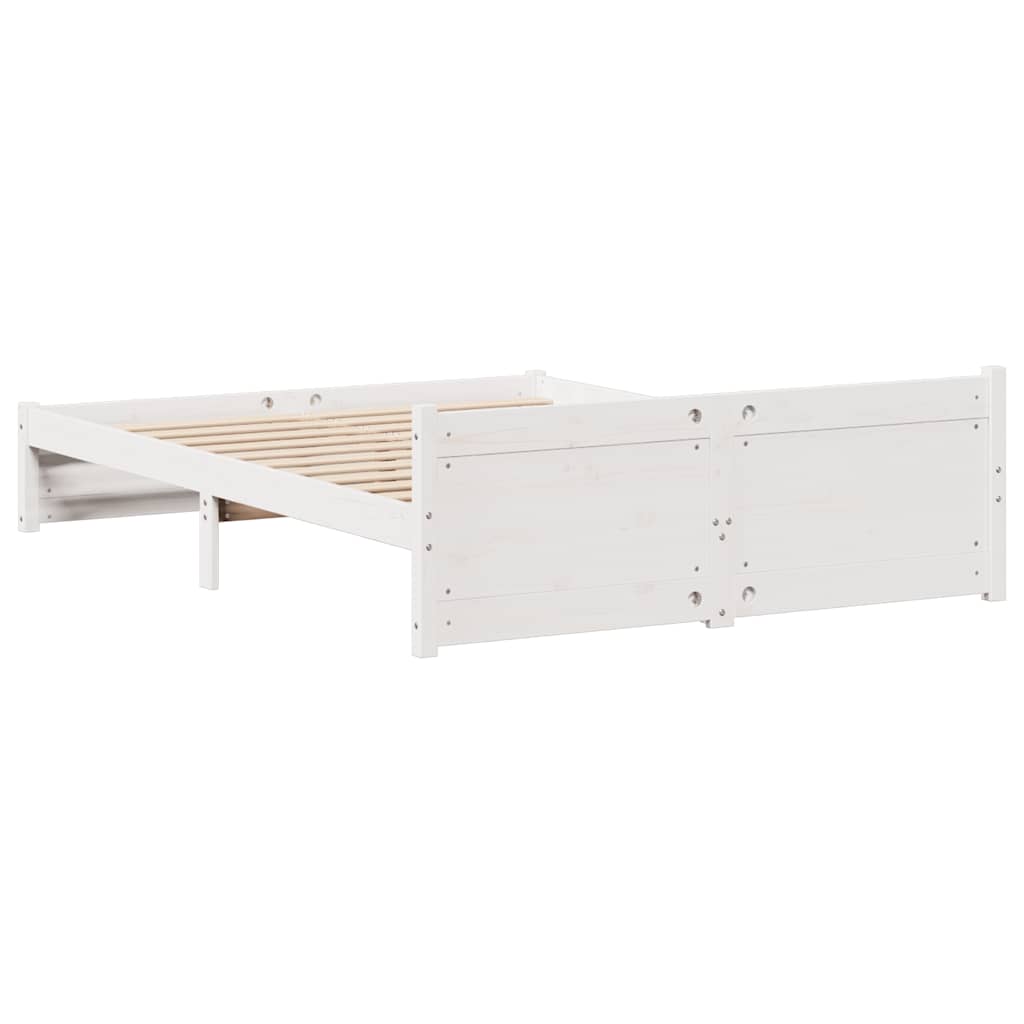 Bedframe zonder matras massief grenenhout wit 150x200 cm is nu te koop bij PeponiXL, paradijselijk wonen!