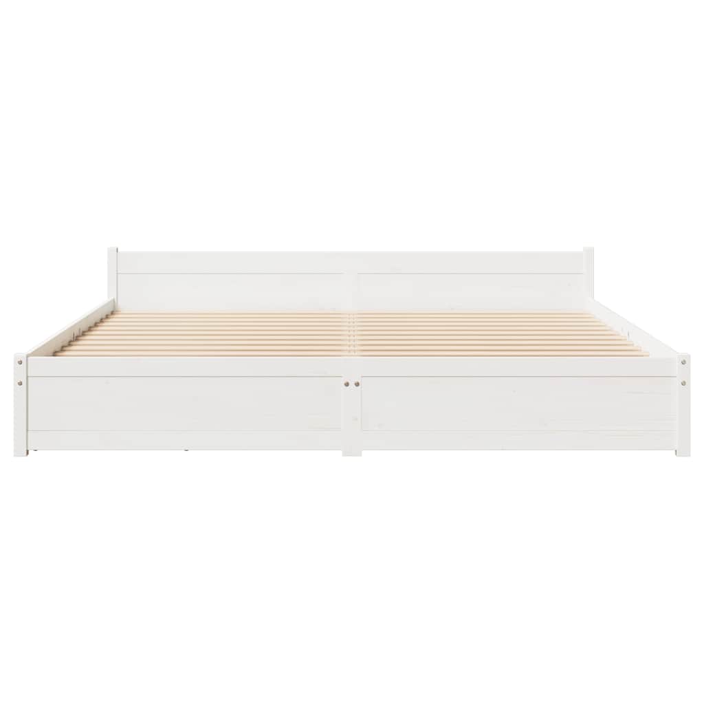 Bedframe zonder matras massief grenenhout wit 160x200 cm is nu te koop bij PeponiXL, paradijselijk wonen!