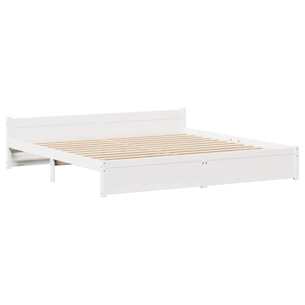 Bedframe zonder matras massief grenenhout wit 160x200 cm is nu te koop bij PeponiXL, paradijselijk wonen!