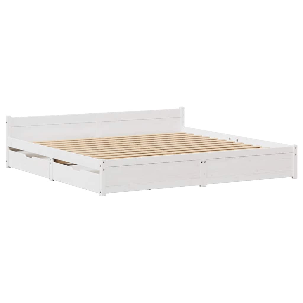 Bedframe zonder matras massief grenenhout wit 180x200 cm is nu te koop bij PeponiXL, paradijselijk wonen!