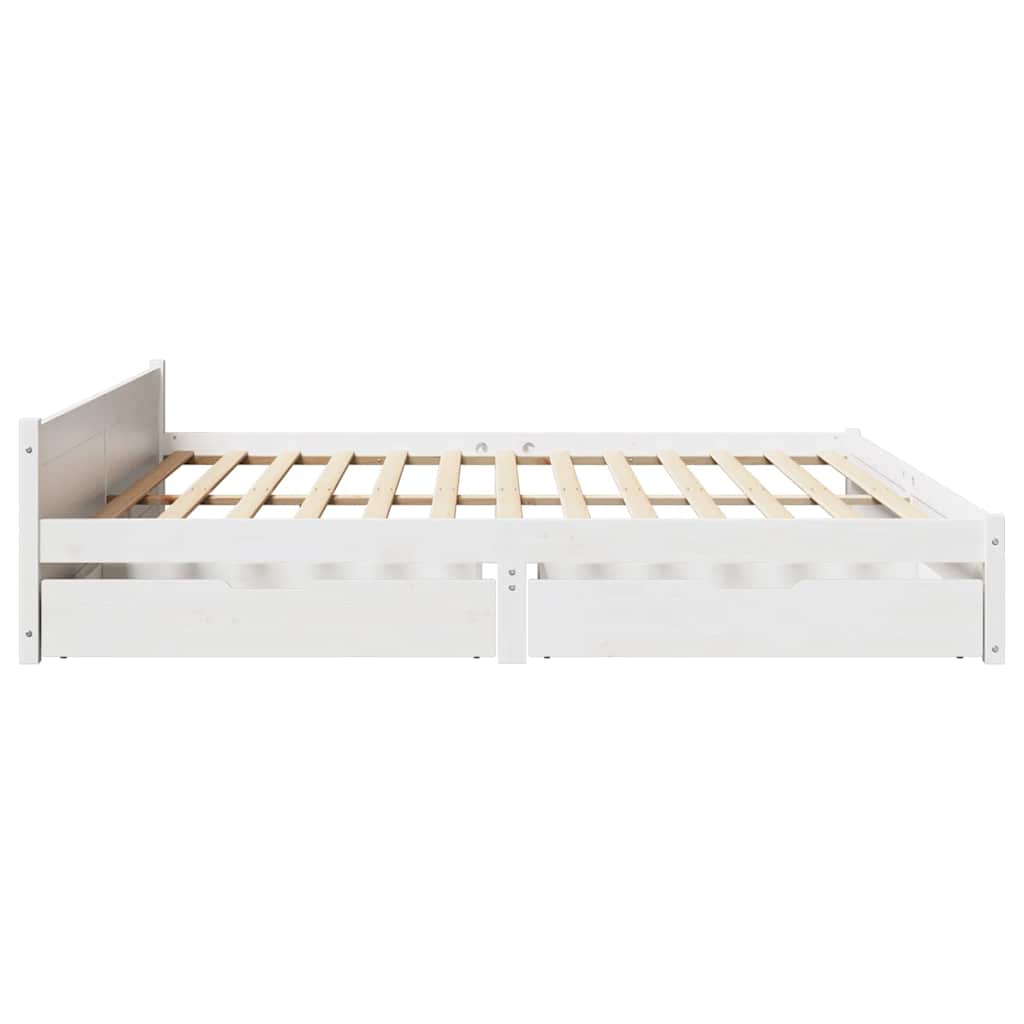 Bedframe zonder matras massief grenenhout wit 180x200 cm is nu te koop bij PeponiXL, paradijselijk wonen!