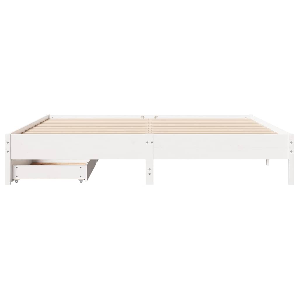 Bedframe zonder matras massief grenenhout wit 200x200 cm is nu te koop bij PeponiXL, paradijselijk wonen!