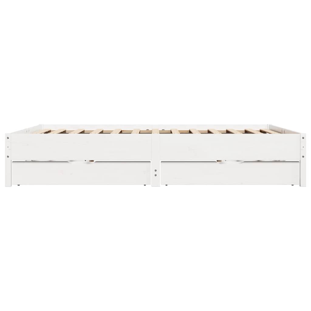 Bedframe zonder matras massief grenenhout wit 200x200 cm is nu te koop bij PeponiXL, paradijselijk wonen!