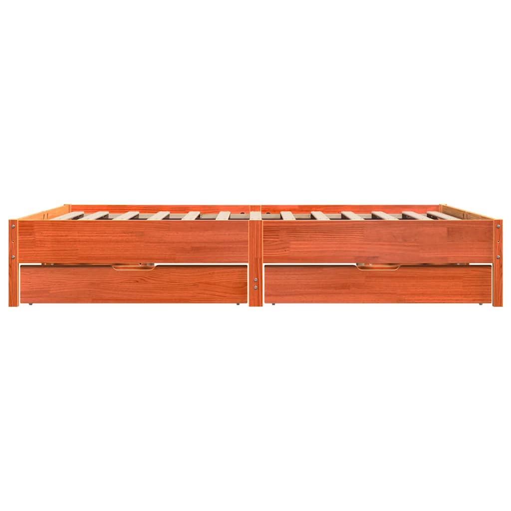 Bedframe zonder matras massief grenenhout wasbruin 200x200 cm is nu te koop bij PeponiXL, paradijselijk wonen!