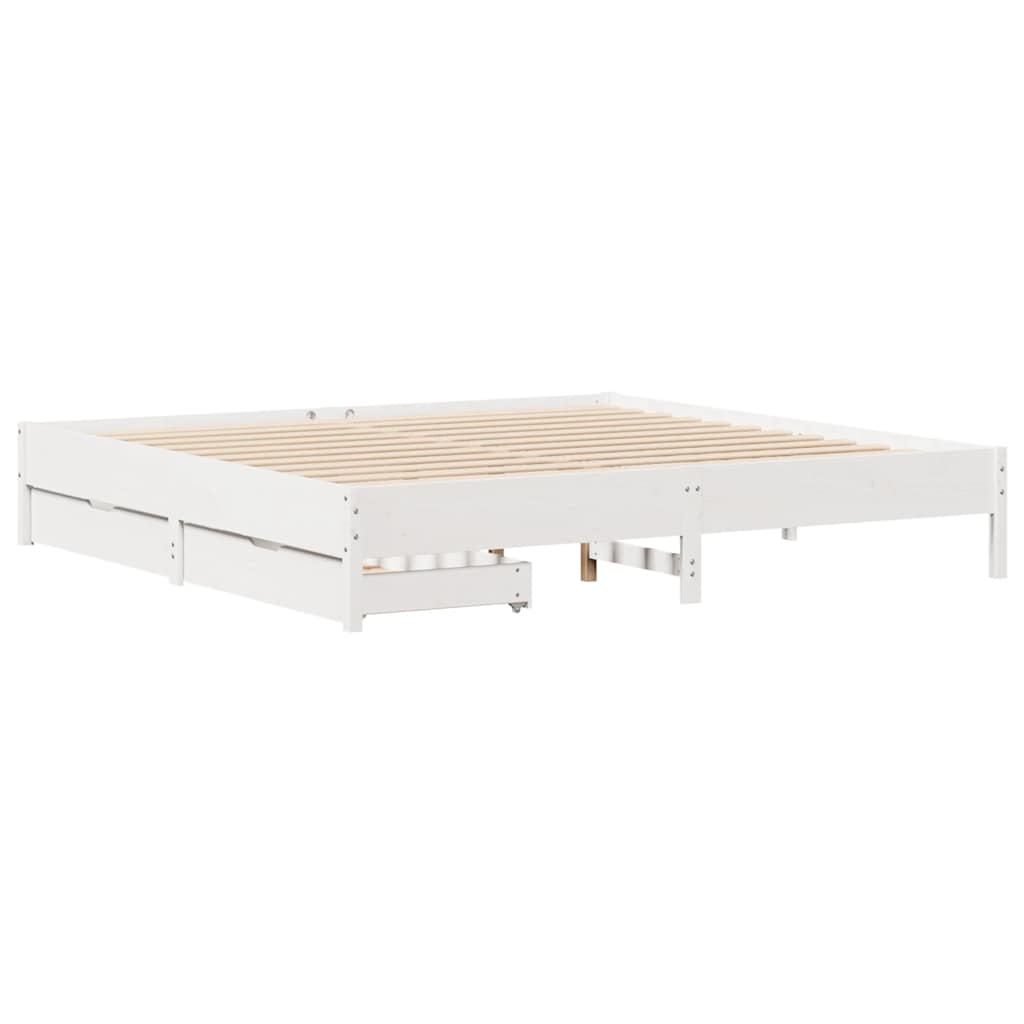 Bedframe zonder matras massief grenenhout wit 180x200 cm is nu te koop bij PeponiXL, paradijselijk wonen!