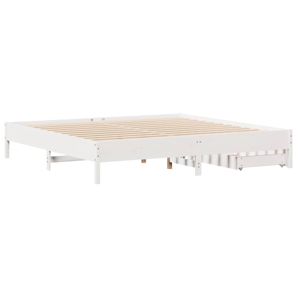 Bedframe zonder matras massief grenenhout wit 180x200 cm is nu te koop bij PeponiXL, paradijselijk wonen!