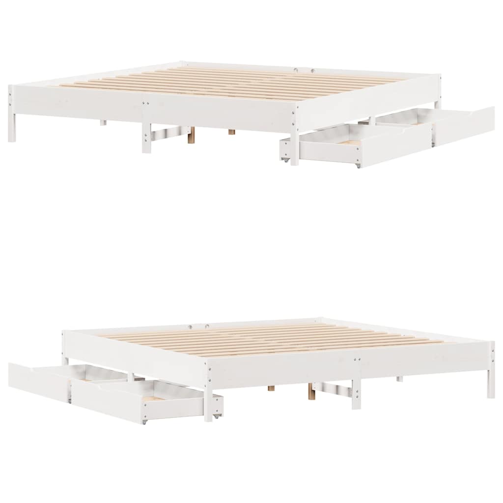 Bedframe zonder matras massief grenenhout wit 180x200 cm is nu te koop bij PeponiXL, paradijselijk wonen!