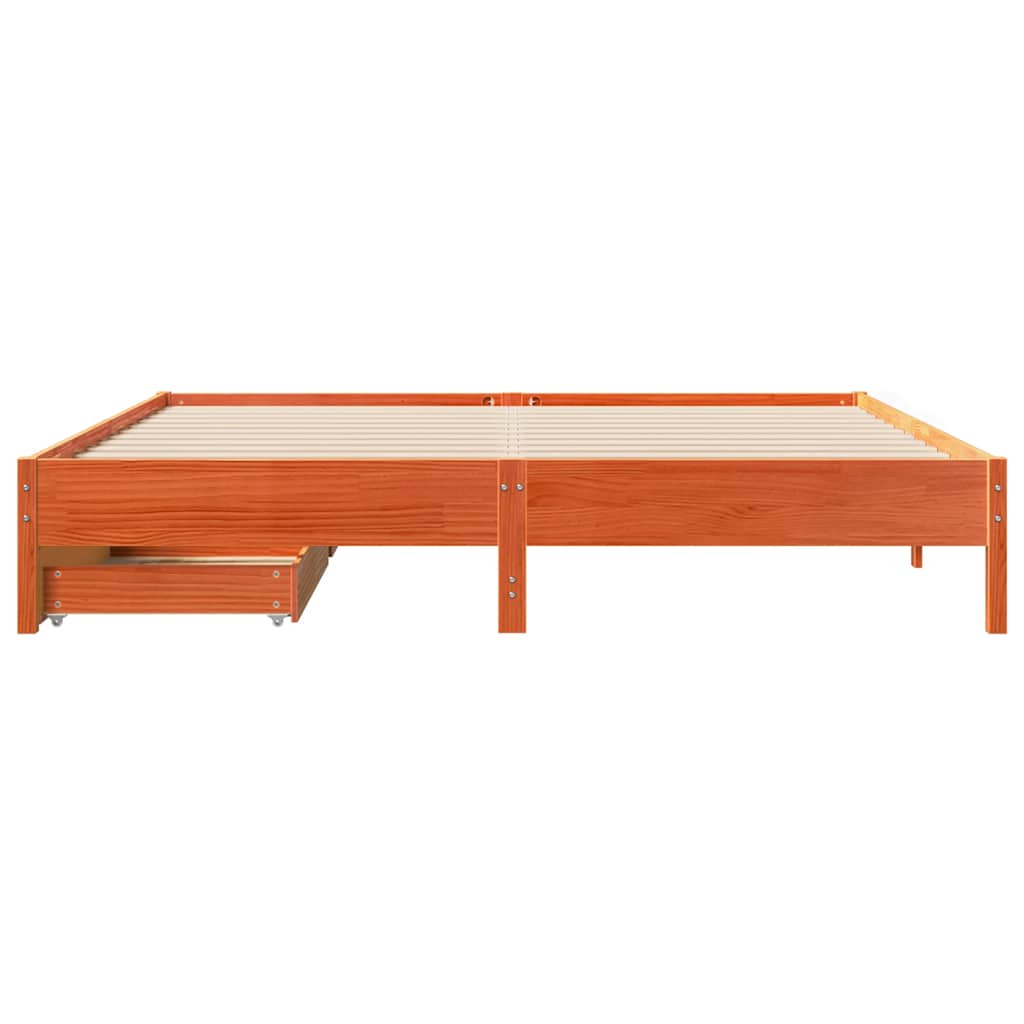 Bedframe zonder matras massief grenenhout wasbruin 180x200 cm is nu te koop bij PeponiXL, paradijselijk wonen!