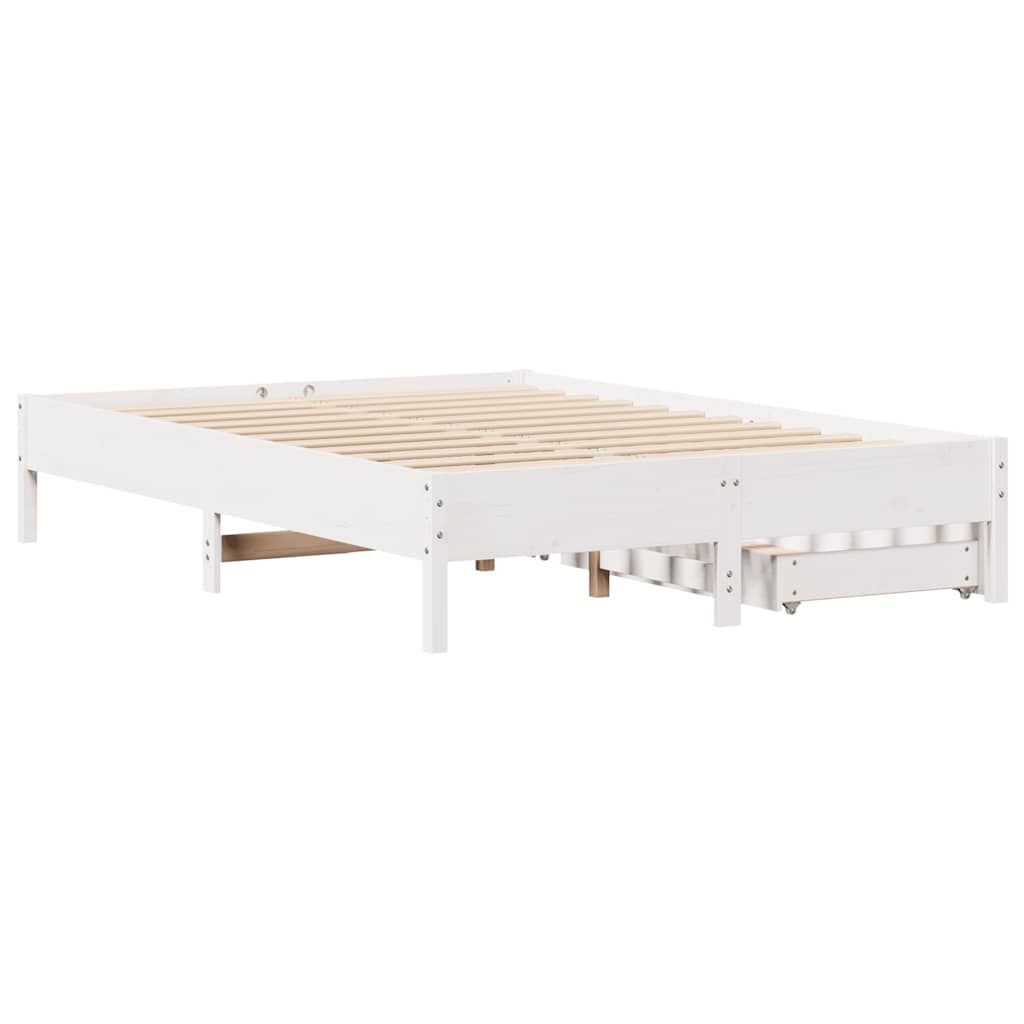 Bedframe zonder matras massief grenenhout wit 160x200 cm is nu te koop bij PeponiXL, paradijselijk wonen!