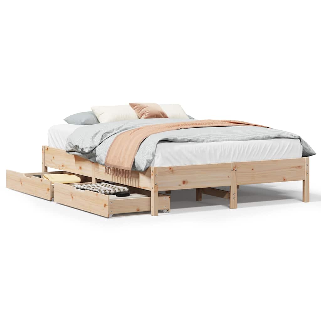 Bedframe zonder matras massief grenenhout 150x200 cm is nu te koop bij PeponiXL, paradijselijk wonen!