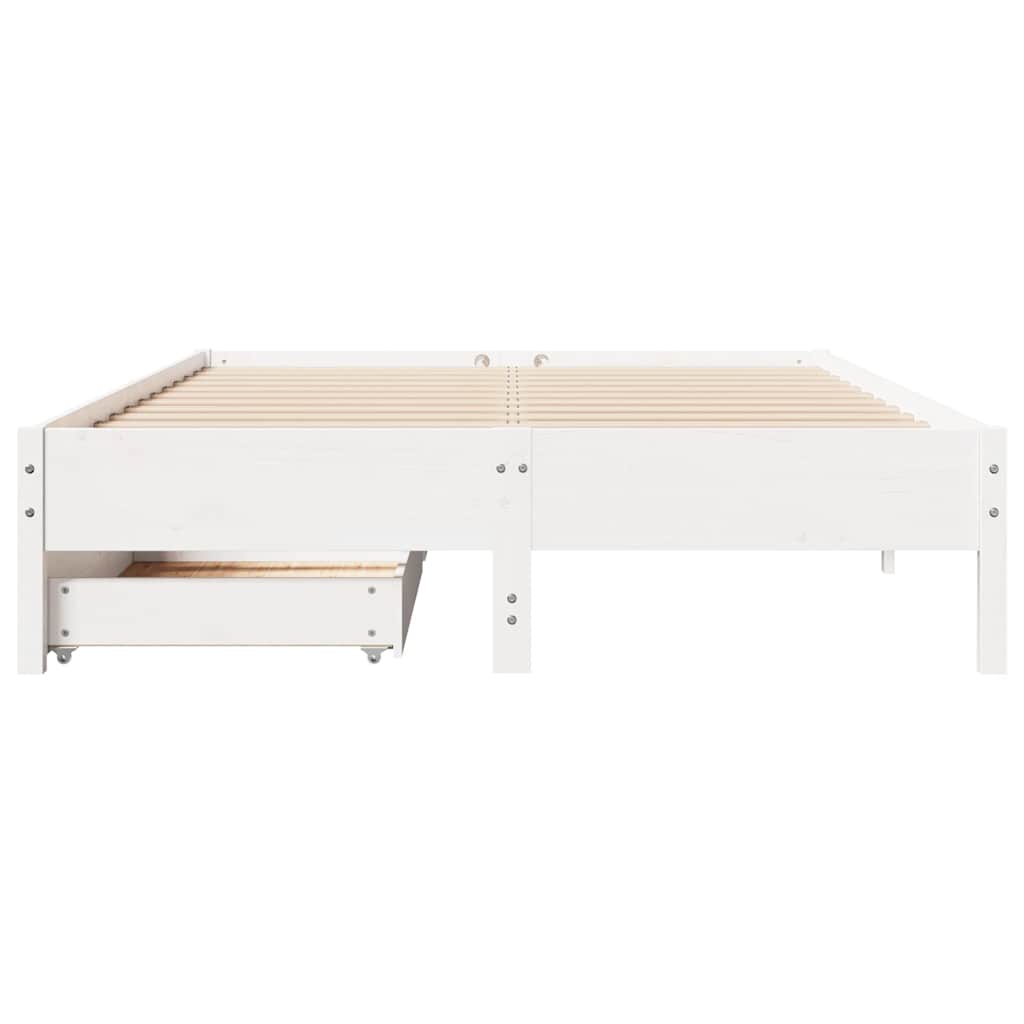 Bedframe zonder matras massief grenenhout wit 150x200 cm is nu te koop bij PeponiXL, paradijselijk wonen!