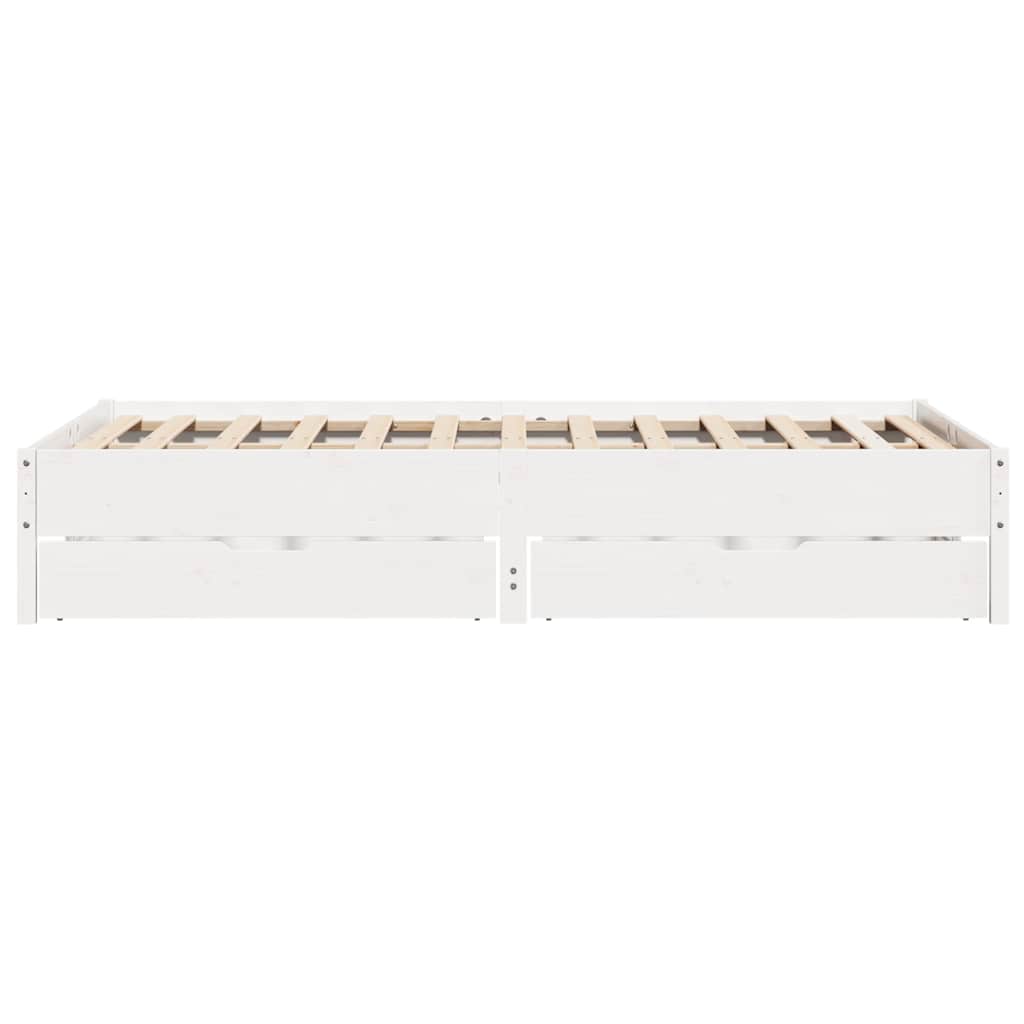 Bedframe zonder matras massief grenenhout wit 150x200 cm is nu te koop bij PeponiXL, paradijselijk wonen!